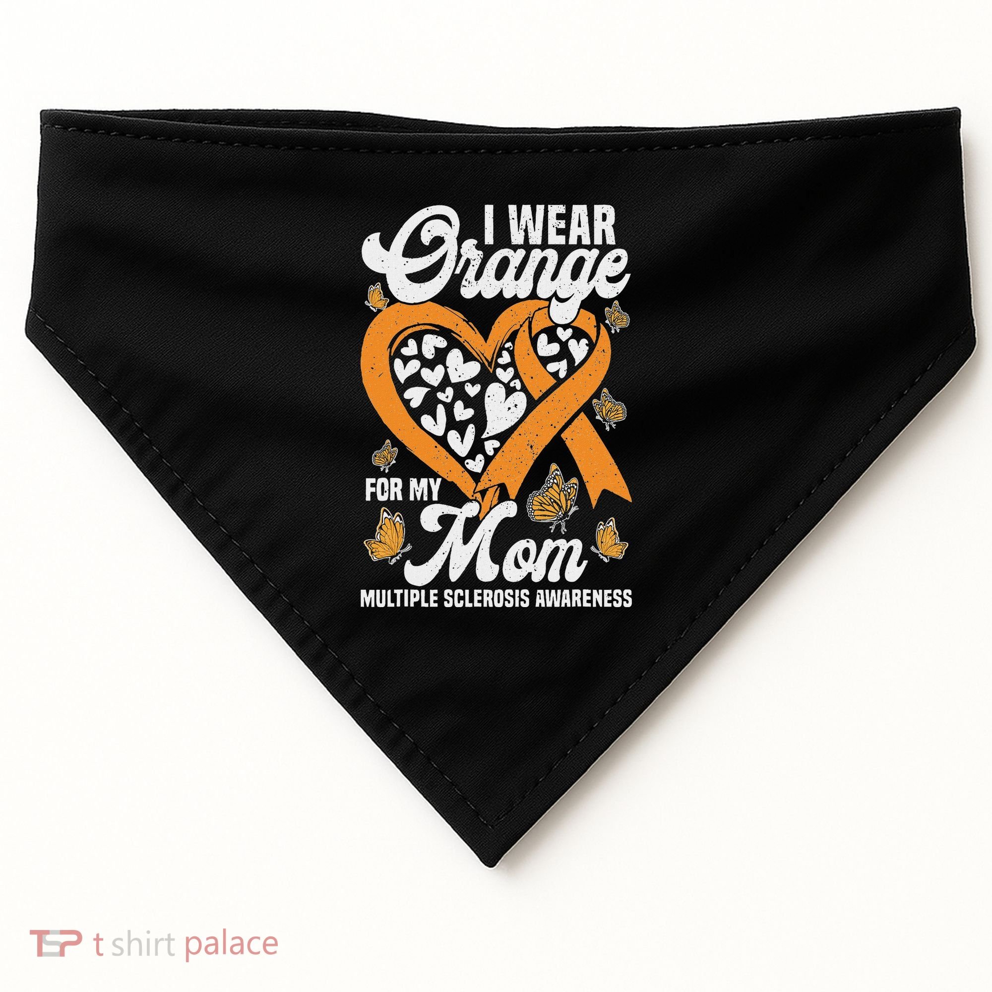I Wear Orange For My Mom Ms Multiple Sclerosis Awareness USA-Made Doggie Bandana