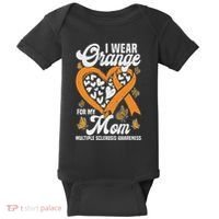 I Wear Orange For My Mom Ms Multiple Sclerosis Awareness Baby Bodysuit thumb 0