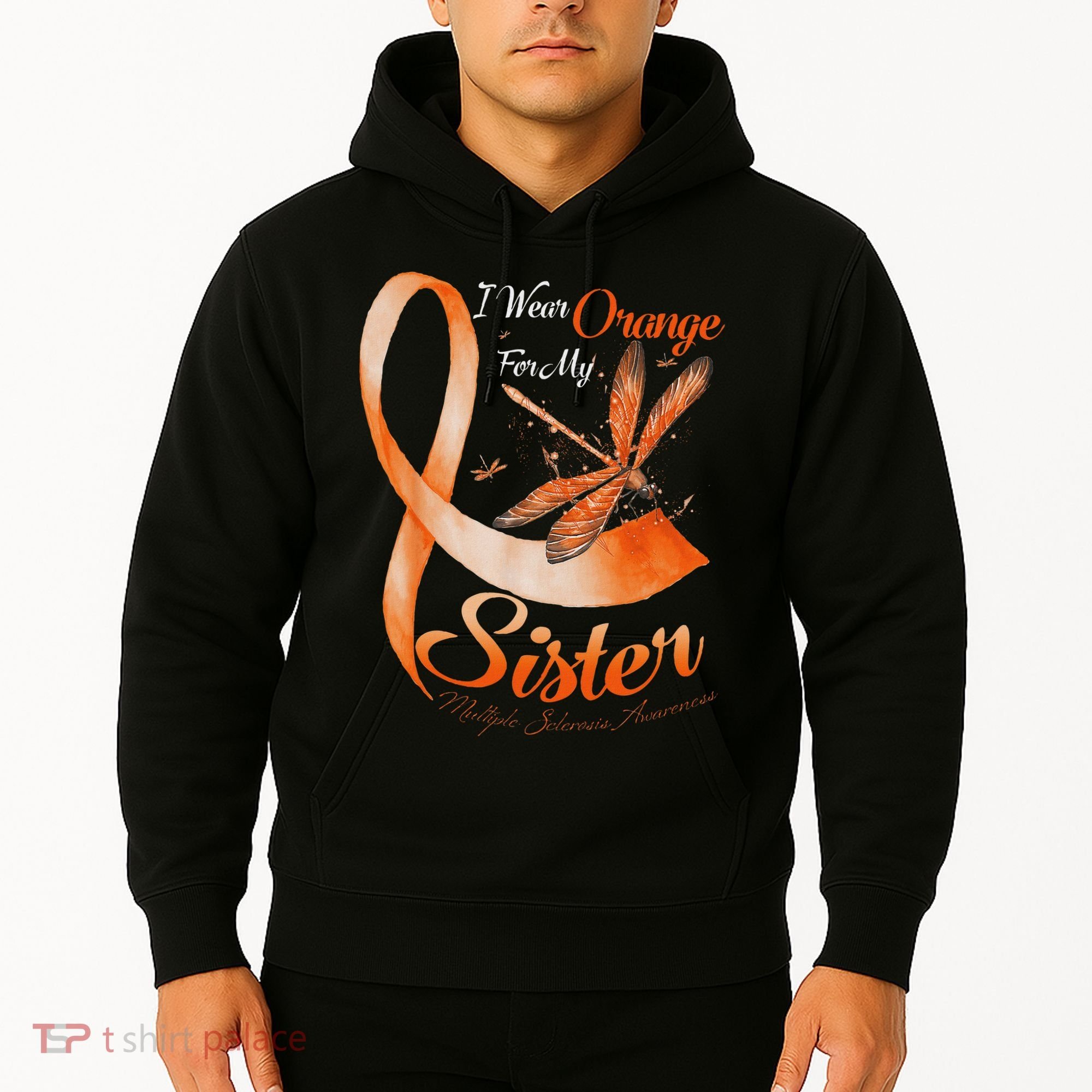 I Wear Orange For My Sister Ms Dragonfly Multiple Sclerosis Hoodie
