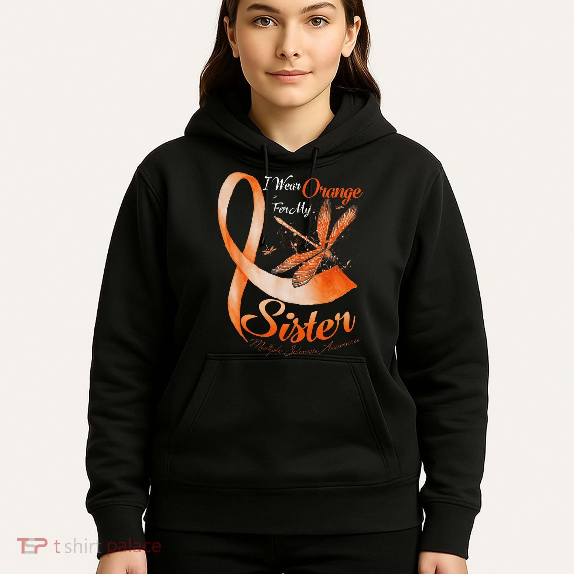 I Wear Orange For My Sister Ms Dragonfly Multiple Sclerosis Hoodie