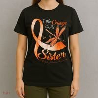 I Wear Orange For My Sister Ms Dragonfly Multiple Sclerosis T-Shirt thumb 4