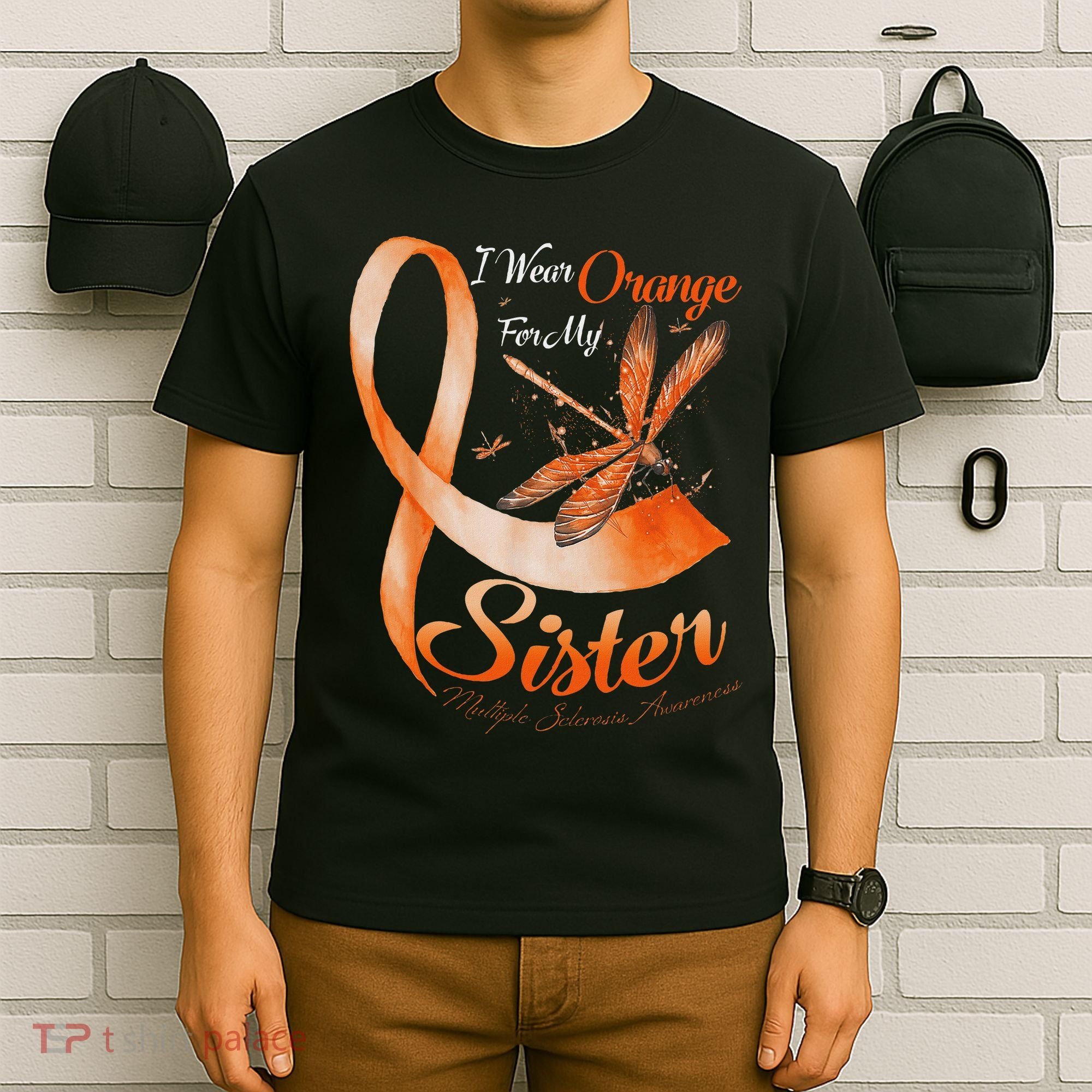 I Wear Orange For My Sister Ms Dragonfly Multiple Sclerosis T-Shirt