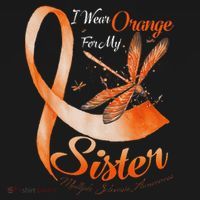 I Wear Orange For My Sister Ms Dragonfly Multiple Sclerosis Women's Hoodie thumb 2