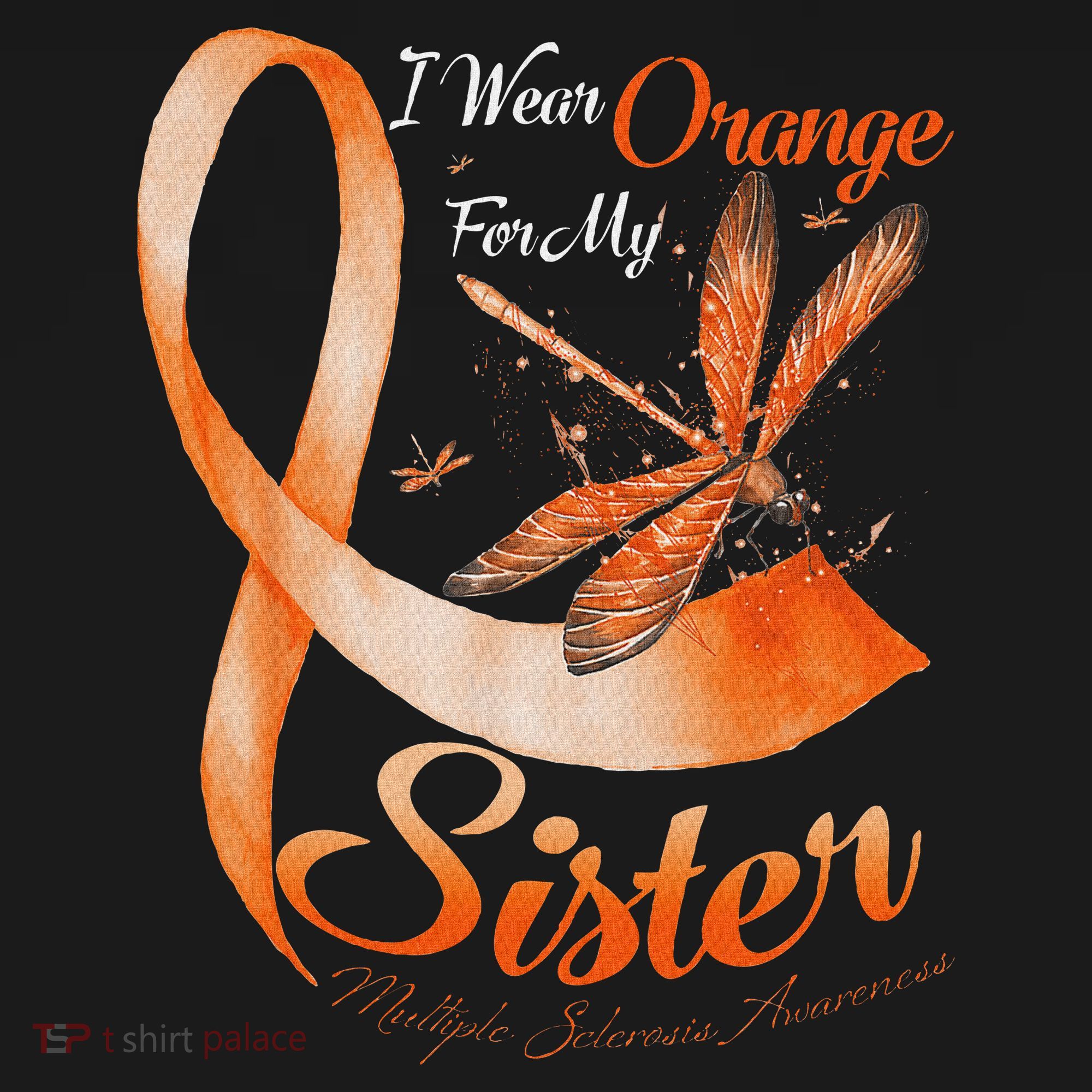 I Wear Orange For My Sister Ms Dragonfly Multiple Sclerosis Women's Hoodie