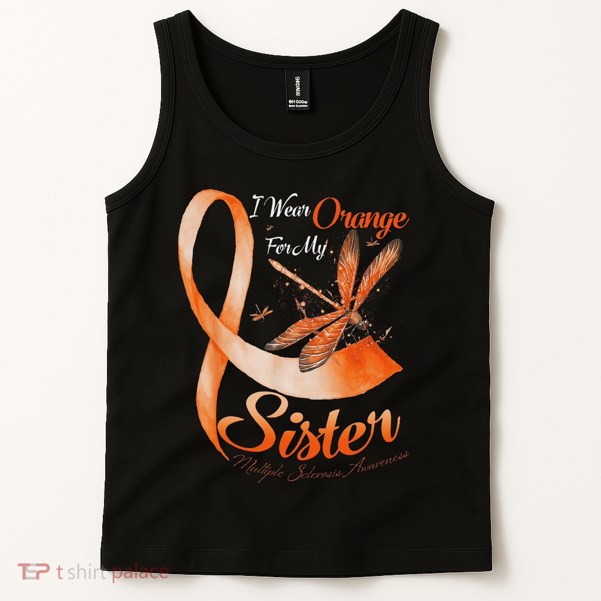 I Wear Orange For My Sister Ms Dragonfly Multiple Sclerosis Tank Top