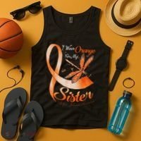 I Wear Orange For My Sister Ms Dragonfly Multiple Sclerosis Tank Top thumb 4
