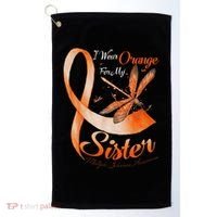 I Wear Orange For My Sister Ms Dragonfly Multiple Sclerosis Golf Towel thumb 0