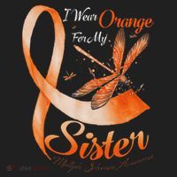 I Wear Orange For My Sister Ms Dragonfly Multiple Sclerosis Golf Towel thumb 3