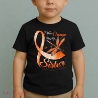 I Wear Orange For My Sister Ms Dragonfly Multiple Sclerosis Toddler T-Shirt thumb 2