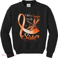 I Wear Orange For My Sister Ms Dragonfly Multiple Sclerosis Kids Sweatshirt thumb 0