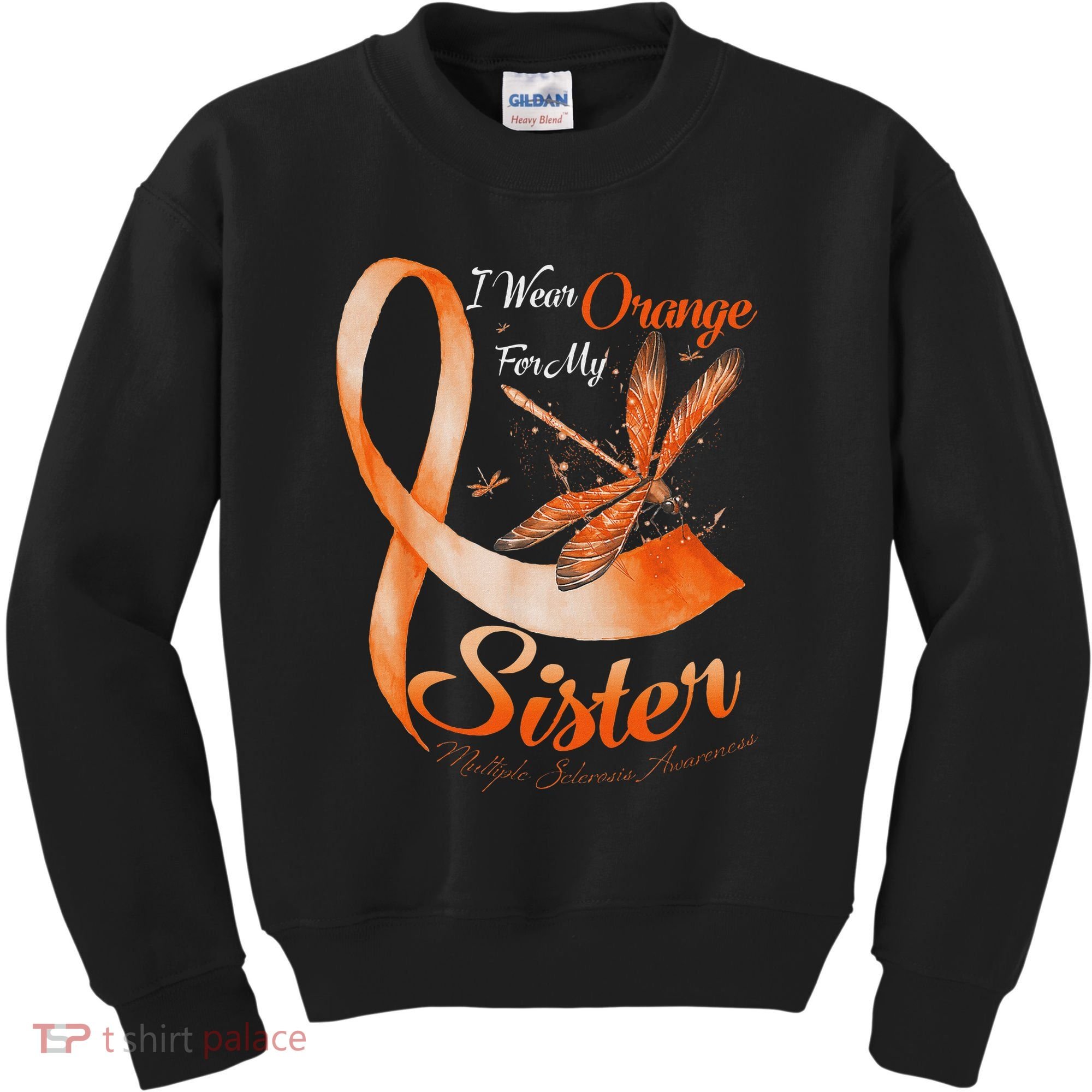 I Wear Orange For My Sister Ms Dragonfly Multiple Sclerosis Kids Sweatshirt