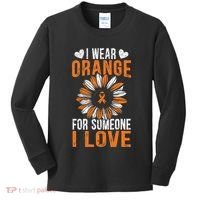 I Wear Orange For Someone I Love Leukemia Awareness Kids Long Sleeve Shirt thumb 0