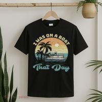I Was On A Boat That Day Vintage Retro Pontoon Boat T-Shirt thumb 2