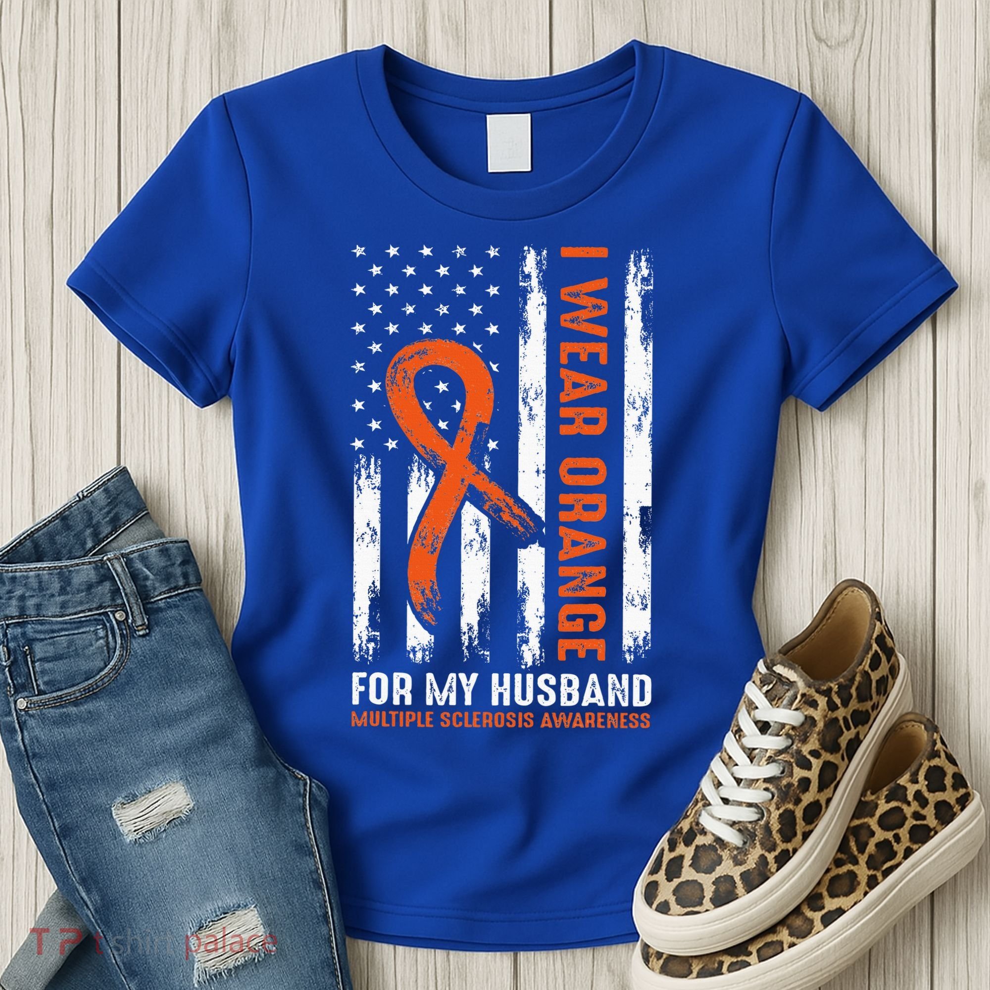  I Wear Orange For My Husband Multiple Sclerosis  Women's T-Shirt