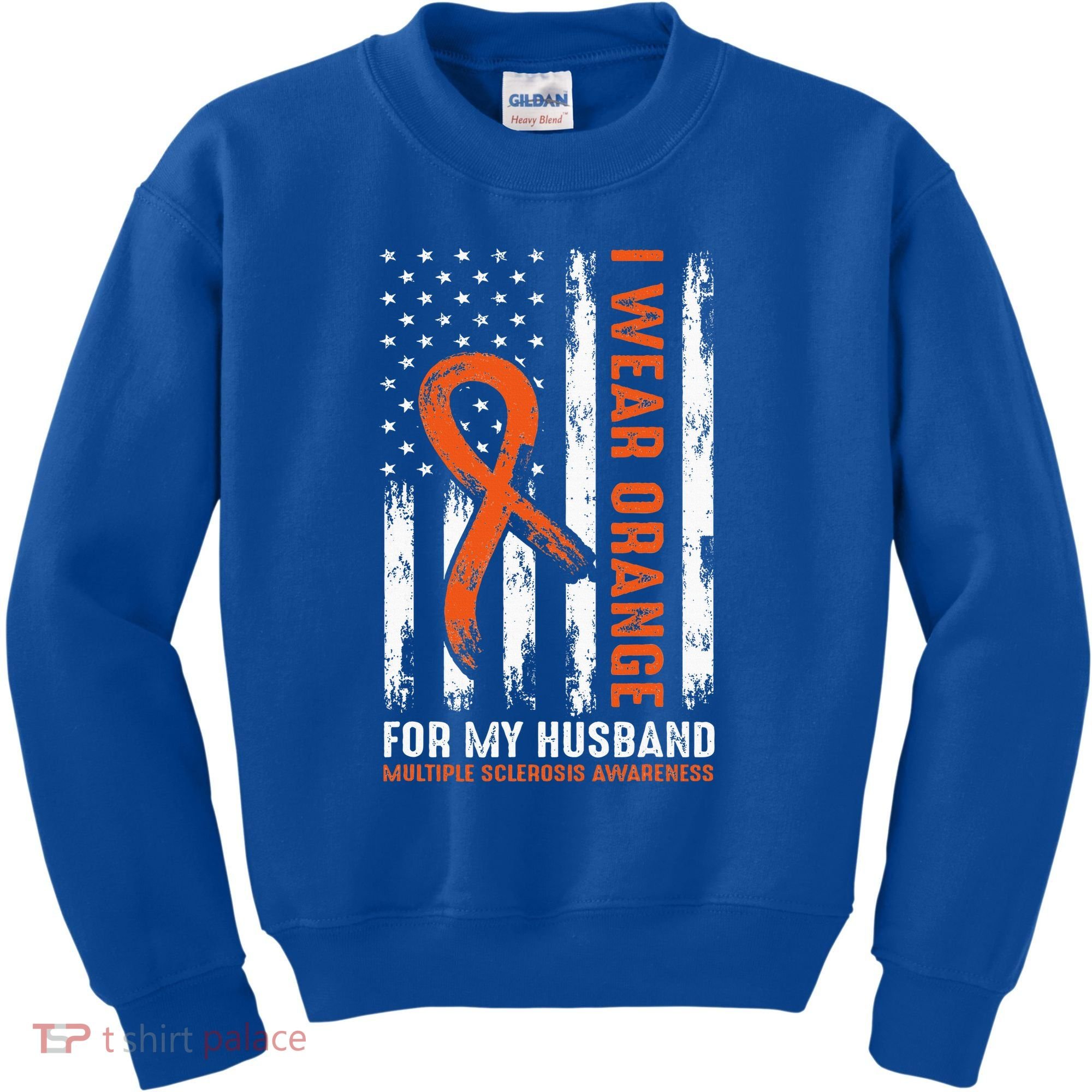  I Wear Orange For My Husband Multiple Sclerosis  Kids Sweatshirt