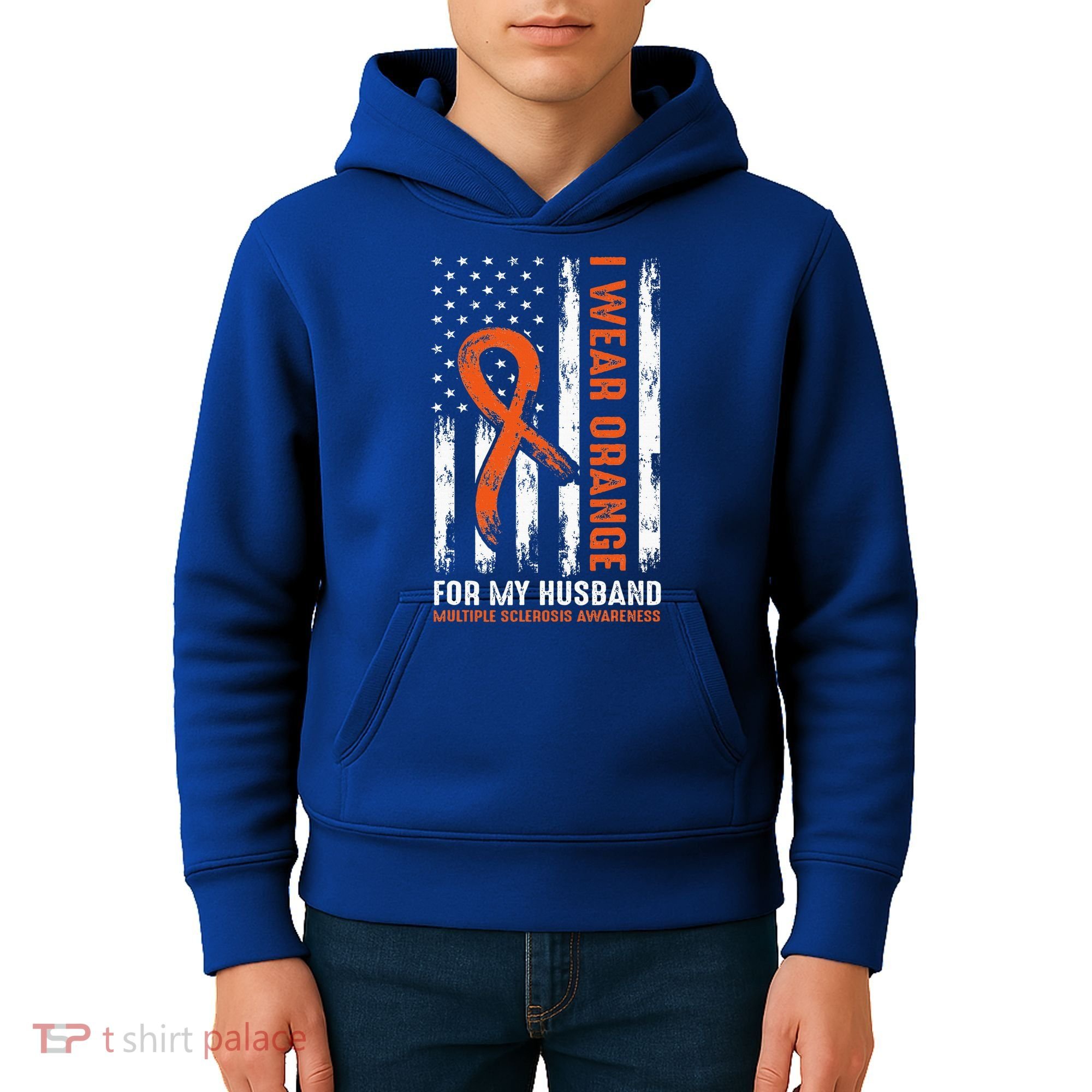  I Wear Orange For My Husband Multiple Sclerosis  Kids Hoodie