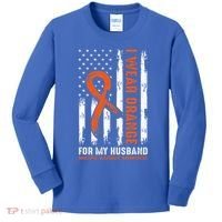  I Wear Orange For My Husband Multiple Sclerosis  Kids Long Sleeve Shirt thumb 0