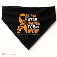 I Wear Orange For My Moms Ms Multiple Sclerosis Awareness USA-Made Doggie Bandana thumb 0