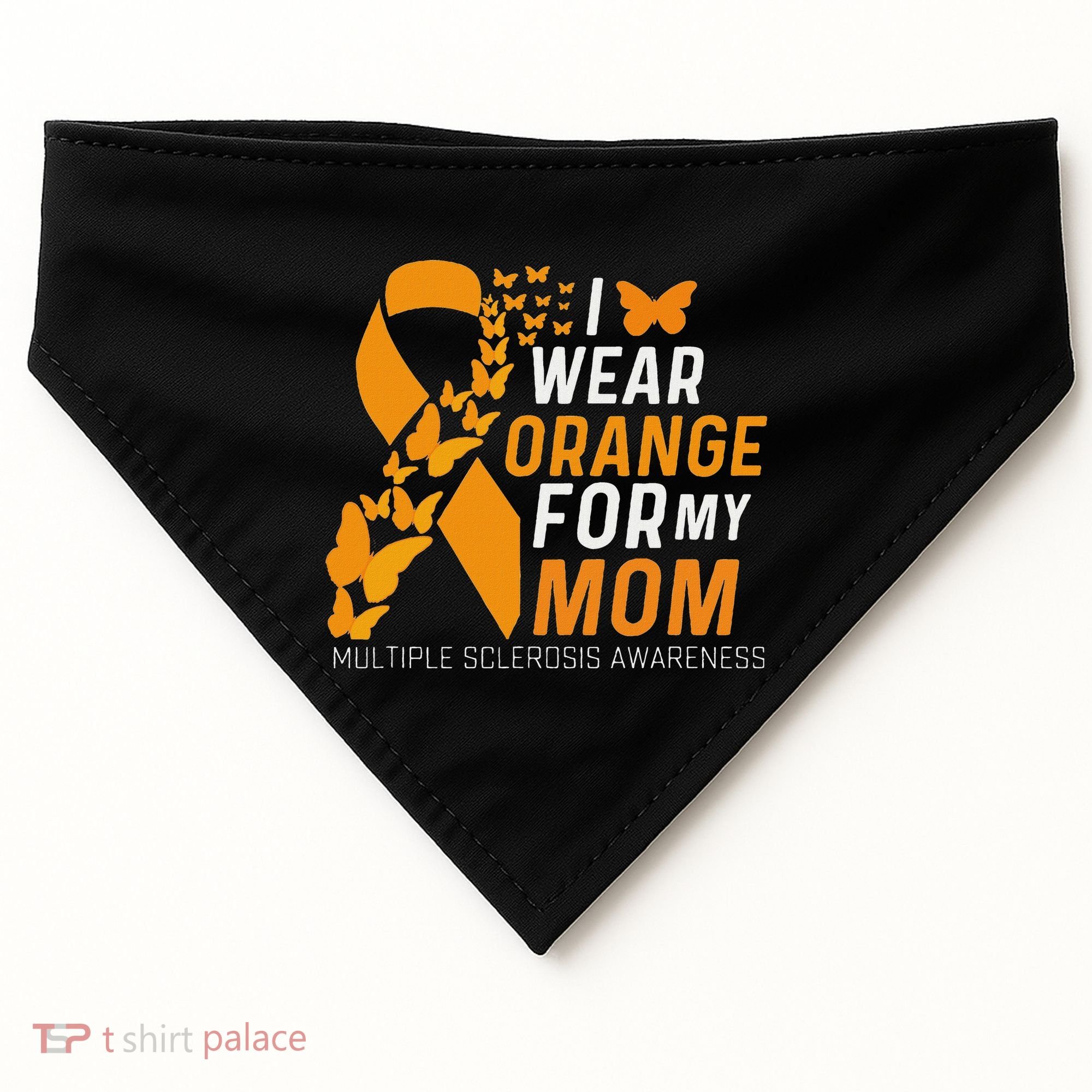I Wear Orange For My Moms Ms Multiple Sclerosis Awareness USA-Made Doggie Bandana