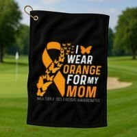 I Wear Orange For My Moms Ms Multiple Sclerosis Awareness Golf Towel thumb 1