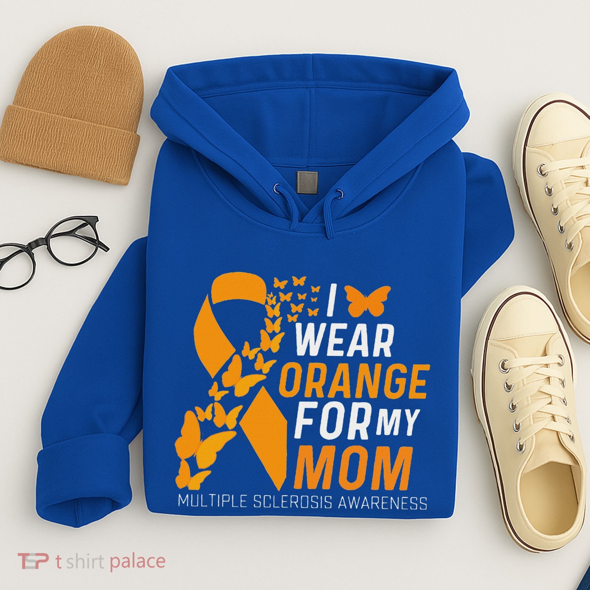 I Wear Orange For My Moms Ms Multiple Sclerosis Awareness Hoodie