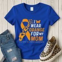 I Wear Orange For My Moms Ms Multiple Sclerosis Awareness Women's T-Shirt thumb 3