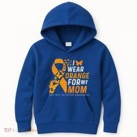 I Wear Orange For My Moms Ms Multiple Sclerosis Awareness Kids Hoodie thumb 0