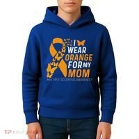 I Wear Orange For My Moms Ms Multiple Sclerosis Awareness Kids Hoodie thumb 4