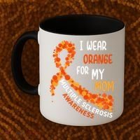 I Wear Orange For My Mom Multiple Sclerosis Awareness Coffee Mug thumb 2