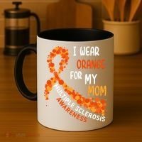 I Wear Orange For My Mom Multiple Sclerosis Awareness Coffee Mug thumb 4