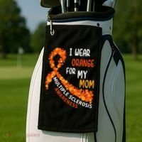 I Wear Orange For My Mom Multiple Sclerosis Awareness Golf Towel thumb 2
