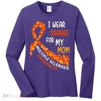 I Wear Orange For My Mom Multiple Sclerosis Awareness Women's Long Sleeve Shirt thumb 0