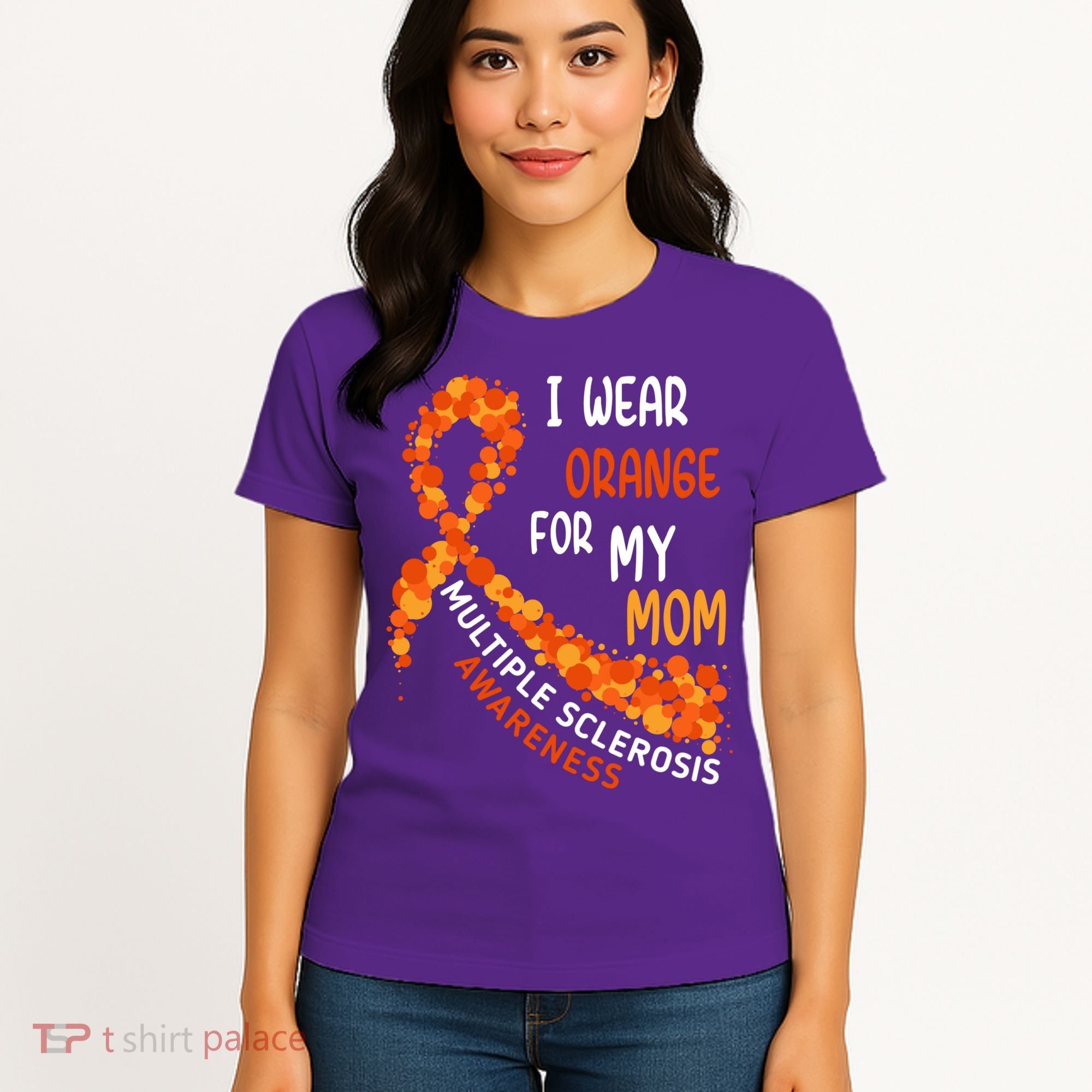 I Wear Orange For My Mom Multiple Sclerosis Awareness Women's T-Shirt