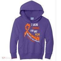 I Wear Orange For My Mom Multiple Sclerosis Awareness Kids Hoodie thumb 0