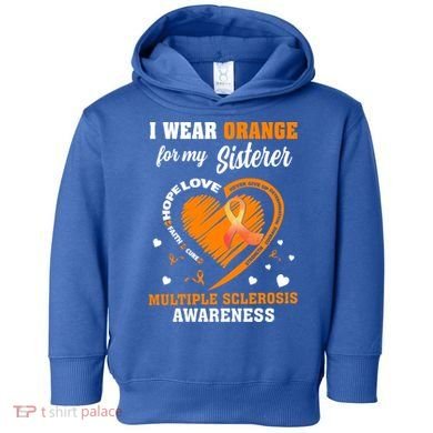 I Wear Orange For My Sister Multiple Sclerosis Ms Cool Gift Toddler Hoodie