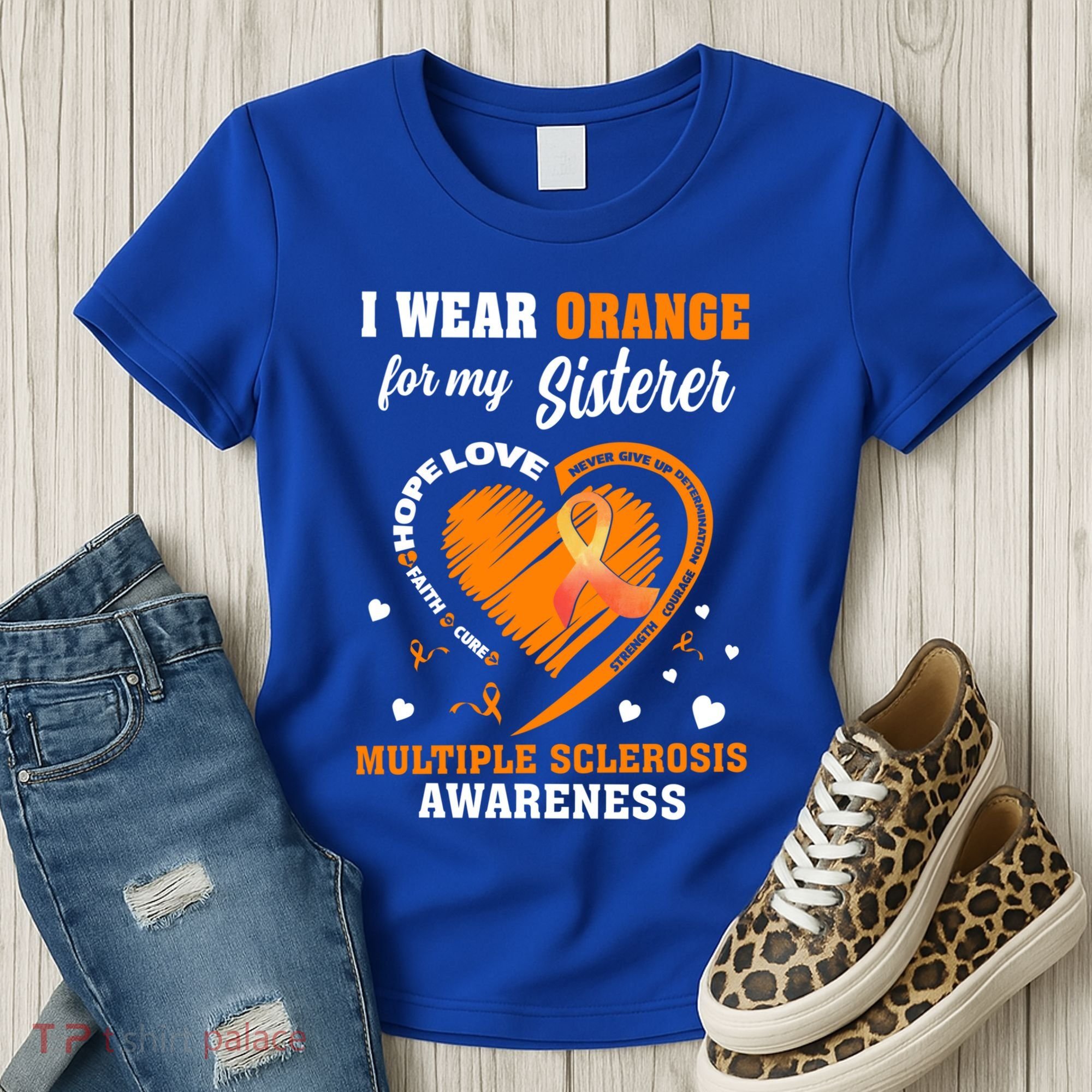 I Wear Orange For My Sister Multiple Sclerosis Ms Cool Gift Women's T-Shirt