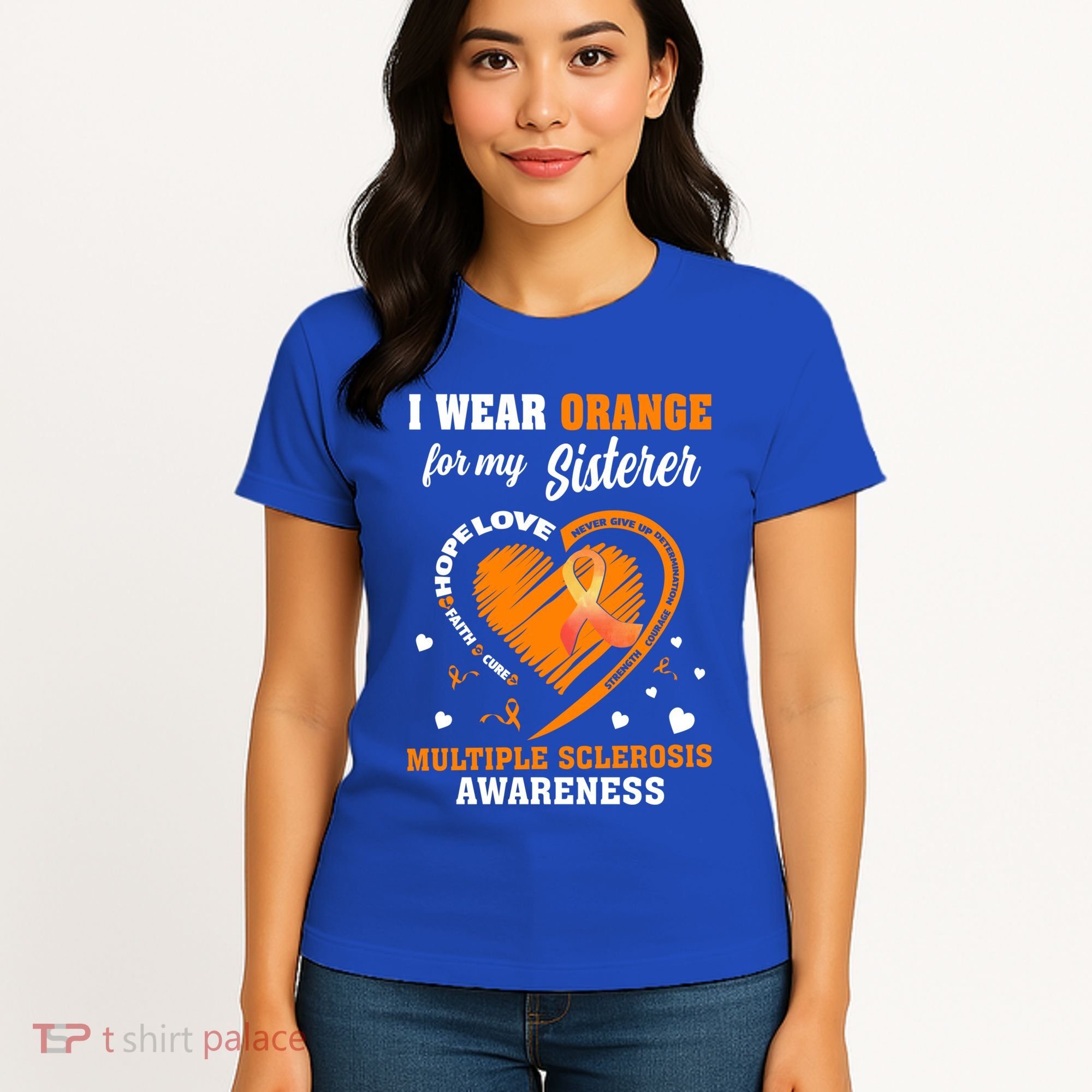 I Wear Orange For My Sister Multiple Sclerosis Ms Cool Gift Women's T-Shirt
