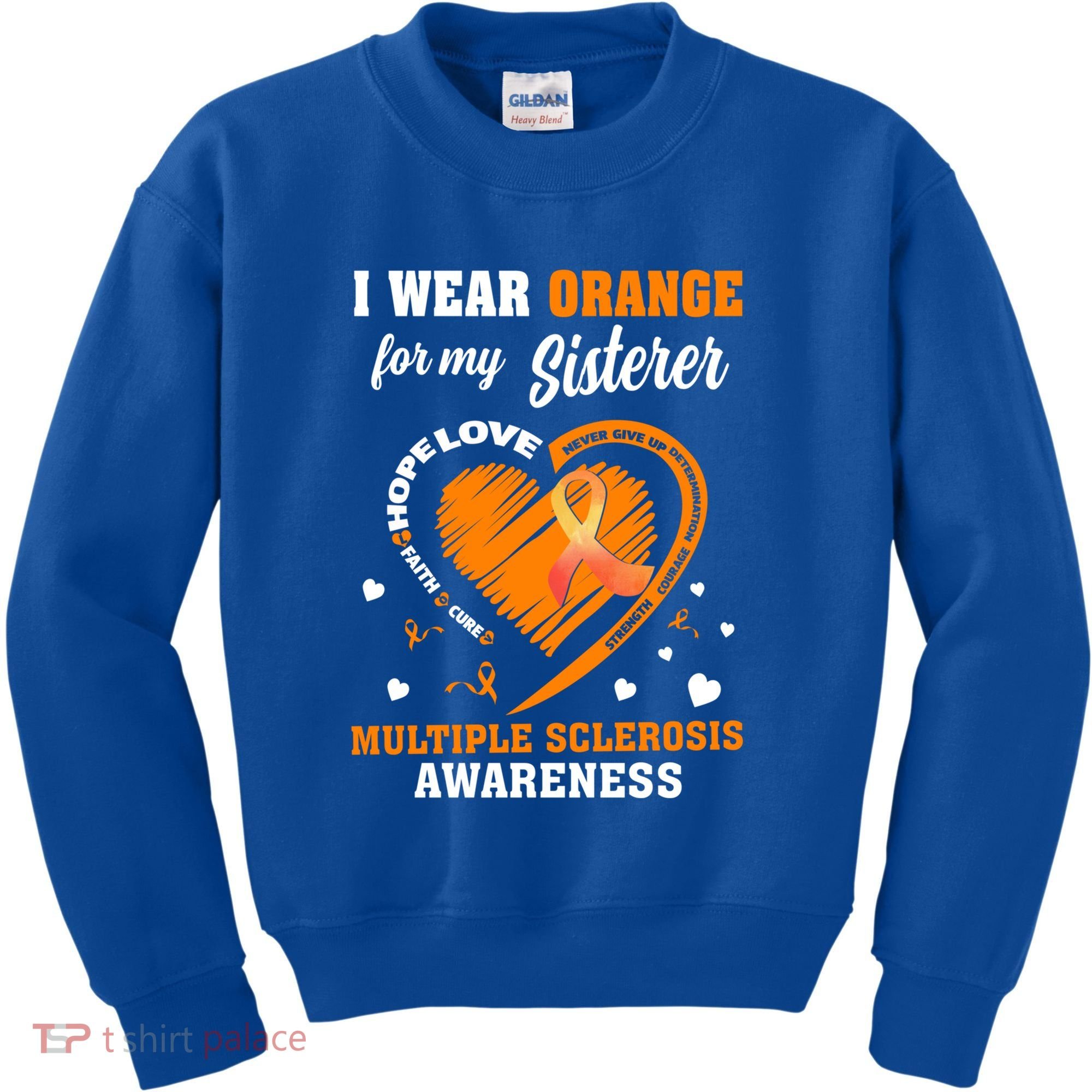 I Wear Orange For My Sister Multiple Sclerosis Ms Cool Gift Kids Sweatshirt