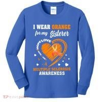 I Wear Orange For My Sister Multiple Sclerosis Ms Cool Gift Kids Long Sleeve Shirt thumb 0