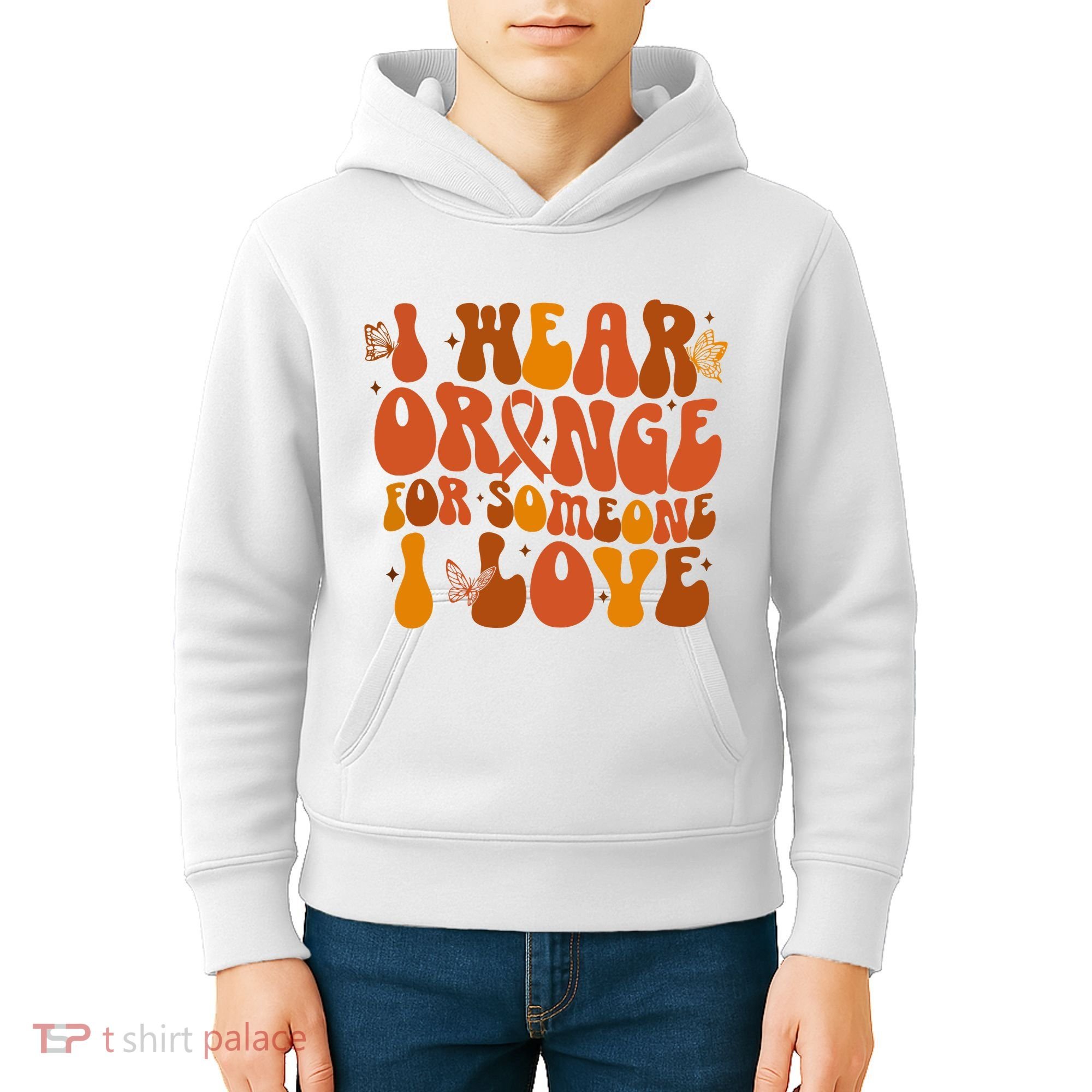 I Wear Orange For Someone I Love Ms Awareness Kids Hoodie