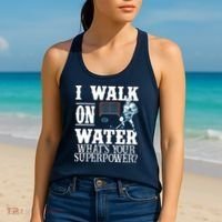 I Walk On Water What's Your Superpower? Hockey Women's Tank Top thumb 2