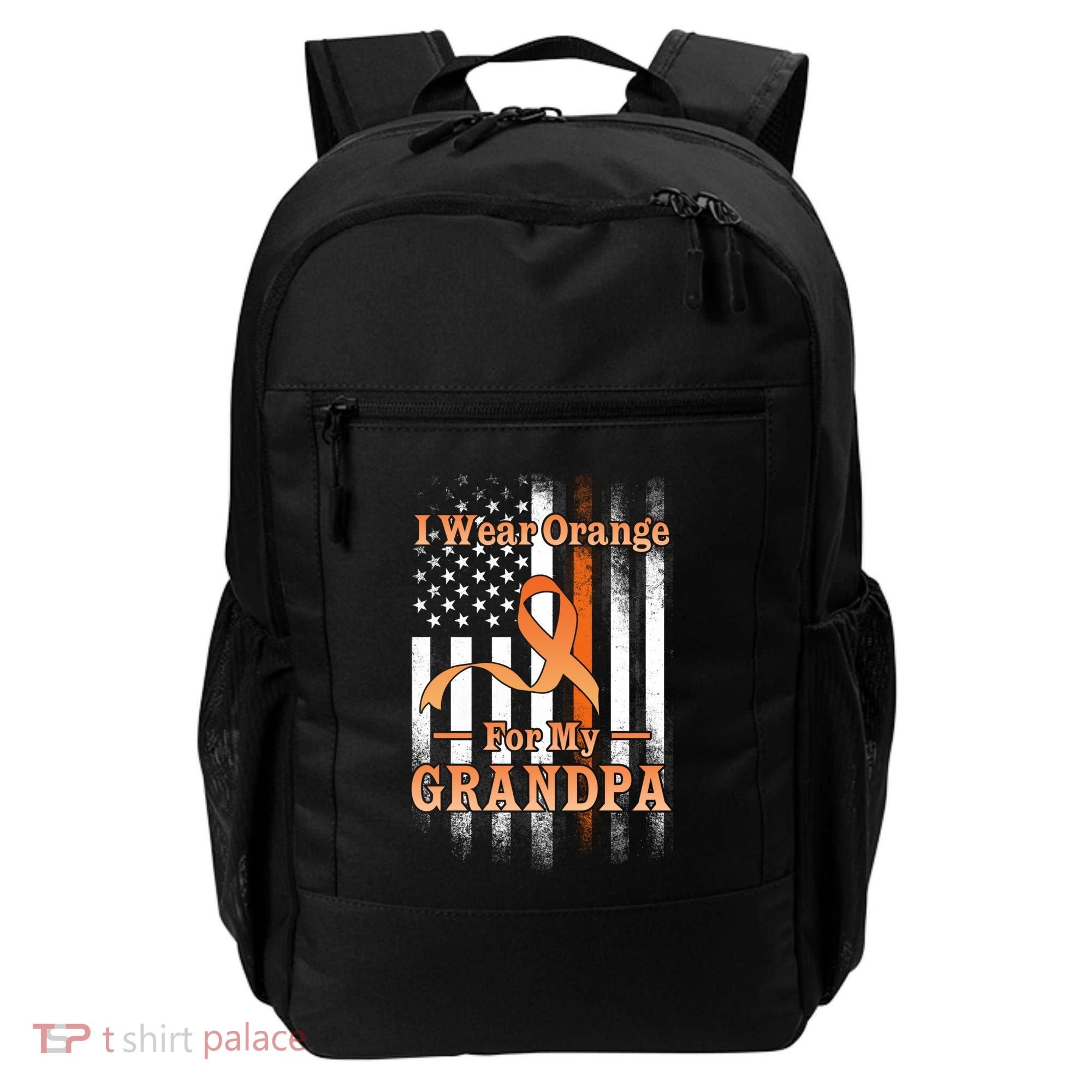 I Wear Orange Grandpa Multiple Sclerosis Ms Flag Funny Gift Backpack