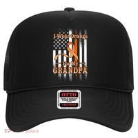 I Wear Orange Grandpa Multiple Sclerosis Ms Flag Funny Gift Hat thumb 0