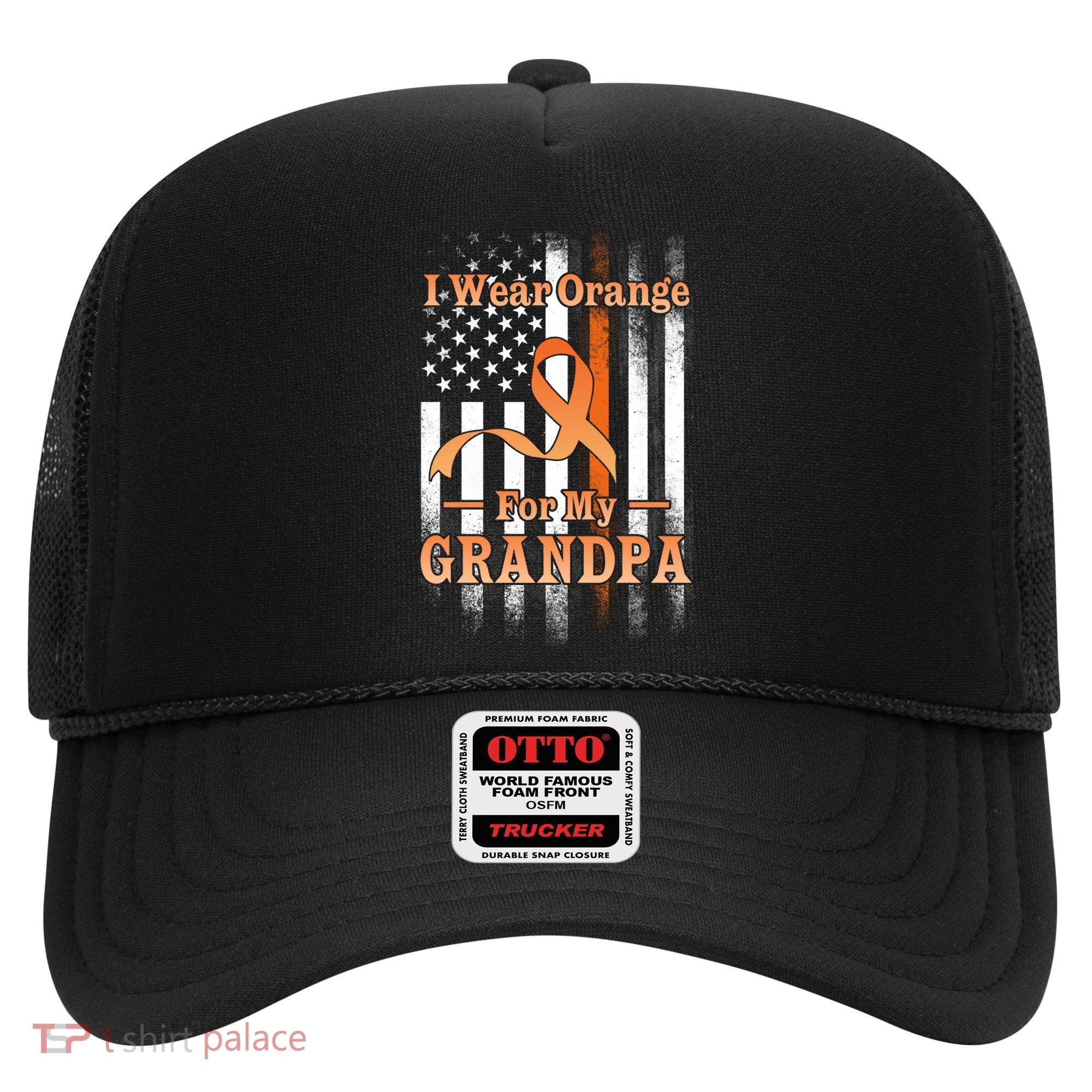 I Wear Orange Grandpa Multiple Sclerosis Ms Flag Funny Gift Hat