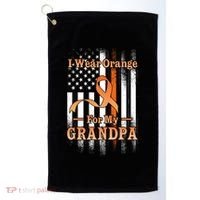 I Wear Orange Grandpa Multiple Sclerosis Ms Flag Funny Gift Golf Towel thumb 0