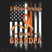 I Wear Orange Grandpa Multiple Sclerosis Ms Flag Funny Gift Golf Towel thumb 3