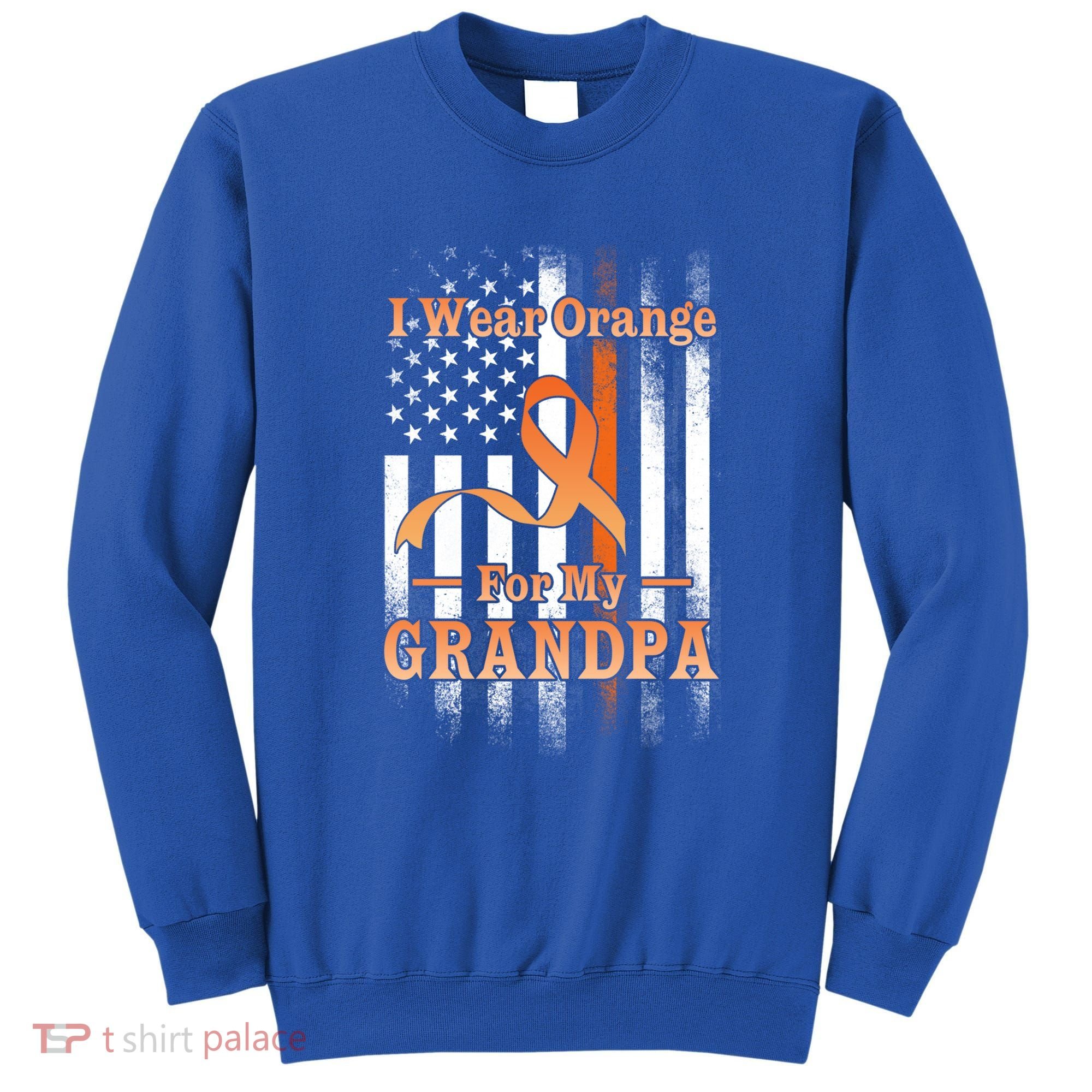 I Wear Orange Grandpa Multiple Sclerosis Ms Flag Funny Gift Sweatshirt