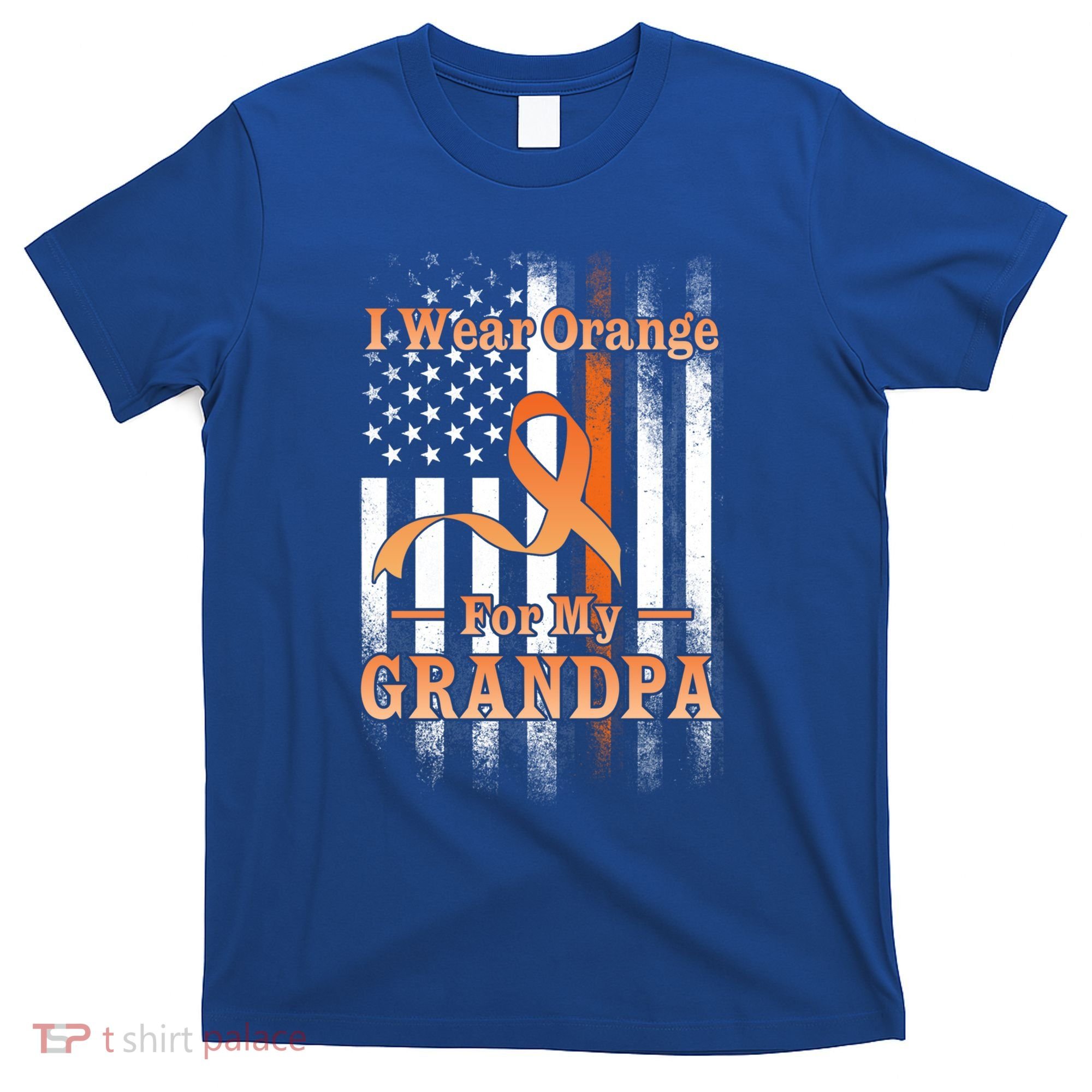 I Wear Orange Grandpa Multiple Sclerosis Ms Flag Funny Gift T-Shirt