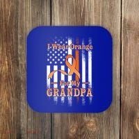 I Wear Orange Grandpa Multiple Sclerosis Ms Flag Funny Gift Coaster thumb 0