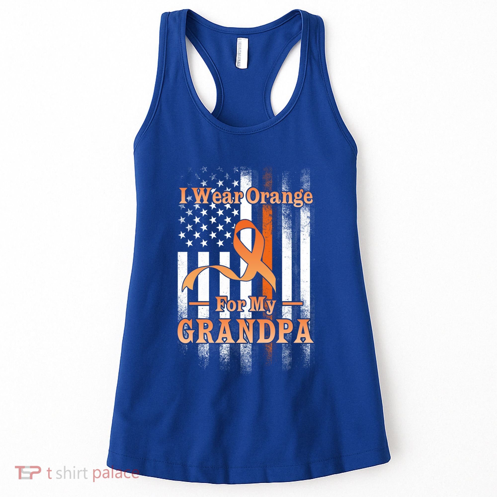 I Wear Orange Grandpa Multiple Sclerosis Ms Flag Funny Gift Women's Tank Top